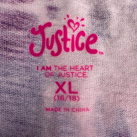 Justice Girls Size XL Tie-Dye T-Shirt Purple & Pink Short Sleeve - Picture 3 of 6